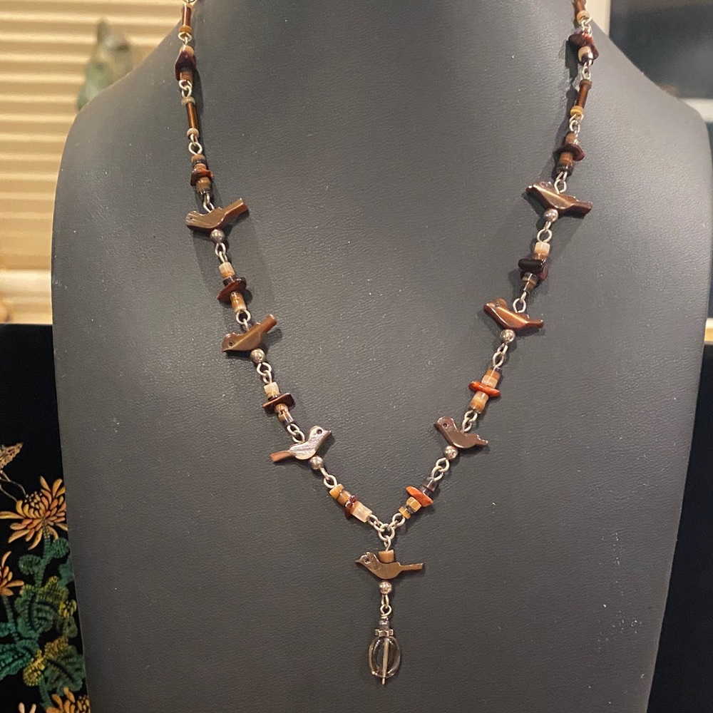 Fetish Brown Bird Pendant Necklace - Unbranded